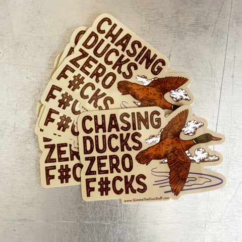 Chasing Ducks Sticker