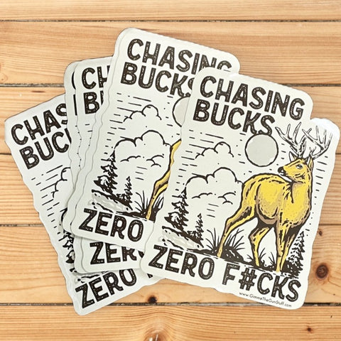 Chasing Bucks Sticker - Gimme The Gun Stuff